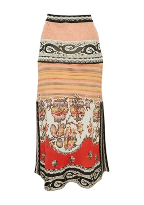 Etro Pre-Owned floral stripe knit skirt - Neutrals