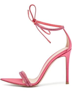 Gianvito Rossi 100mm Montercarlo satin ankle-strap sandals - Pink