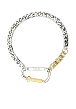 Aries logo-engraved carabiner-fastening necklace - Silver