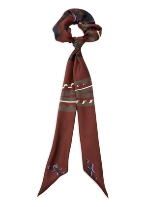 Maison Michel Camila graphic-print scrunchie - Brown