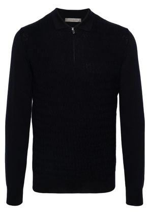 Corneliani long-sleeved virgin wool polo shirt - Blue
