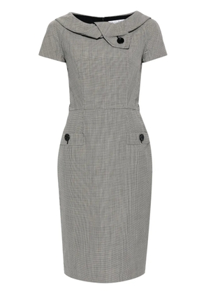 Christian Dior Pre-Owned 2010s houndstooth wool dress - White