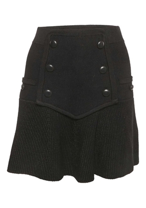 ISABEL MARANT ribbed-knit button skirt - Black