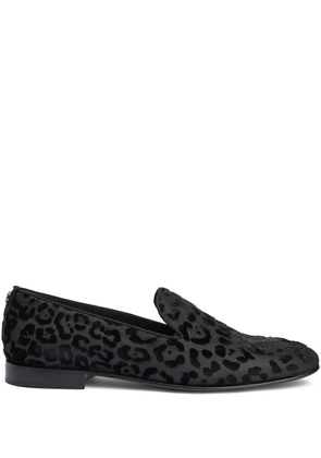 Roberto Cavalli leopard loafers - Black