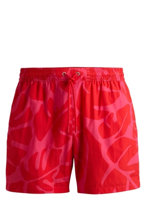 BOSS leaf-print swim shorts - Red