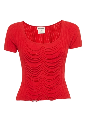 Thierry Mugler Pre-Owned ribbed top - Red