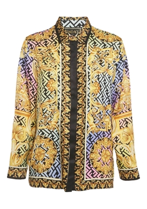 Fendi Pre-Owned monogram-print shirt - Yellow