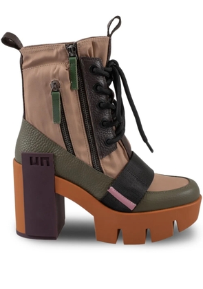 United Nude 100mm Grip Combat Mid platform block-heel boots - Neutrals