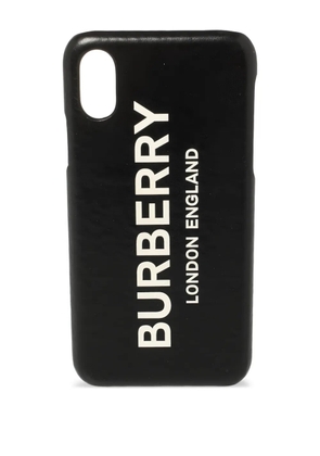 Burberry Pre-Owned leather logo iPhone case - Black
