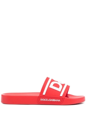 Dolce & Gabbana logo-print detail pool slides - Red