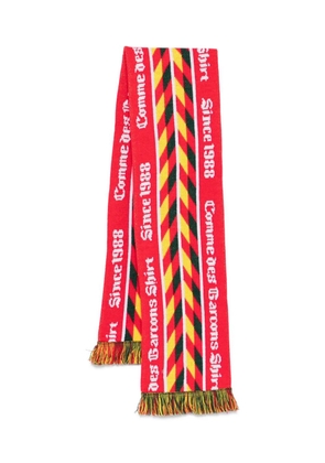 Comme Des Garçons Shirt chevron-pattern fringed scarf - Red