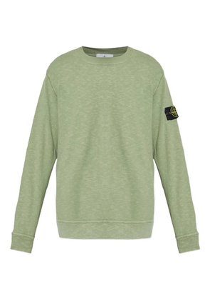 Stone Island logo-patch cotton sweatshirt - Green