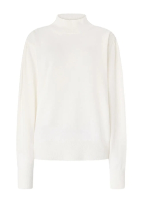 Genny high-neck puff-sleeve sweater - White