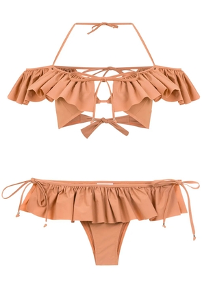 Amir Slama ruffled bikini - Neutrals