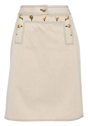 CHANEL Pre-Owned 1990-2000 cotton skirt - Neutrals