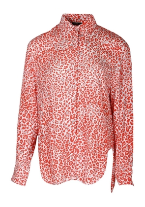 Maje leopard-print button-down shirt - Orange