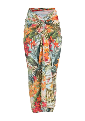 Lygia & Nanny floral-print wrap beach skirt - Green