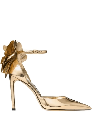 Jimmy Choo 100mm Marja flower pumps - Gold