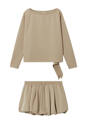 b+ab boat-neck balloon-hem set - Neutrals