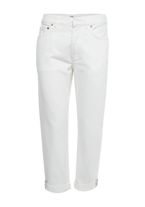 Christian Dior Pre-Owned folded-hem mid-rise trousers - White