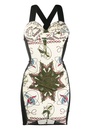 Jean Paul Gaultier Pre-Owned electrical print bodycon dress - Neutrals