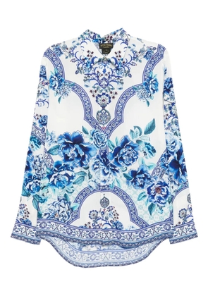 Camilla hidden placket shirt - White