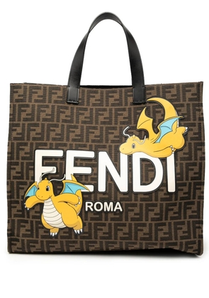 Fendi Pre-Owned 2010-2025 FRGMT Pokemon Zucca Canvas Shopper Tote satchel - Brown