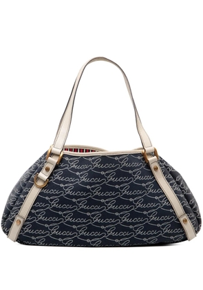 Gucci Pre-Owned 2000-2015 85th Anniversary Canvas Logo Abbey D Ring tote bag - Blue