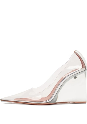 Amina Muaddi pre-owned 90mm Ane Glass pumps - White