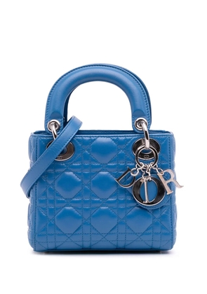 Christian Dior Pre-Owned 2014 Mini Lambskin Cannage Lady Dior satchel - Blue