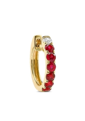 ROBINSON PELHAM 14K yellow gold ruby and diamond midi hoop earring