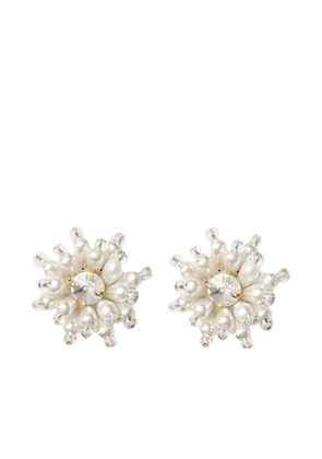 Vanina beaded crystal earrings - White