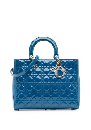 Christian Dior Pre-Owned 2015 Large Patent Cannage Lady Dior satchel - Blue