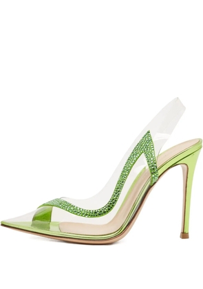 Gianvito Rossi 105mm Hortensia crystal-embellished pumps - Green