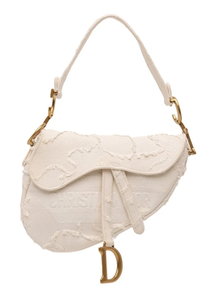 Christian Dior Pre-Owned 2020 Mini Canvas Embroidered Camouflage Saddle Bag shoulder bag - White