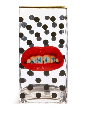 Seletti polka dots lip-print large vase - White