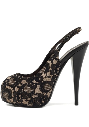 Giuseppe Zanotti Vintage 140mm lace slingback shoes - Black