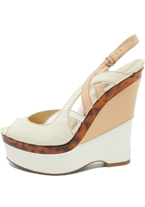 Gucci Pre-Owned 140mm platform wedge sandals - Neutrals