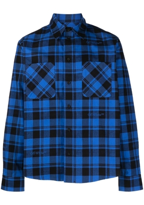 Off-White check-print zip-up shirt - Blue