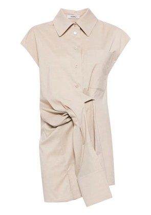 Goen.J knot-detail stretch shirt dress - Neutrals