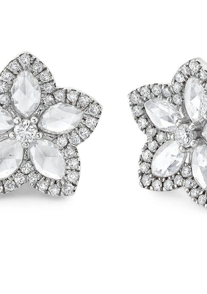 Logan Hollowell 18K yellow gold Eternal Jardin diamond stud earrings - Silver