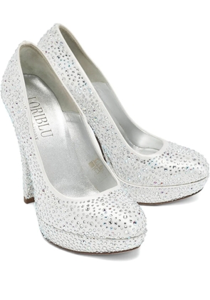 Loriblu 125mm crystal-embellishment pumps - Grey