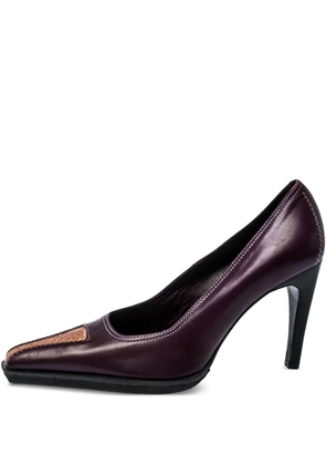 Casadei Vintage 95mm leather heeled pumps - Purple