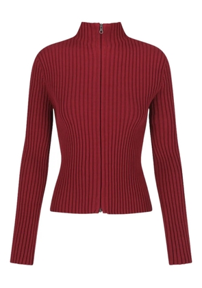 Amomento ribbed zip-up cardigan - Red