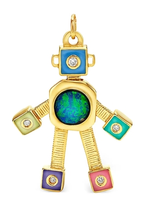 Van Robot 18K yellow gold Galaxy Heart Robot pendant
