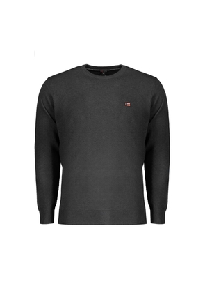 Black Wool Men Sweater - XXL
