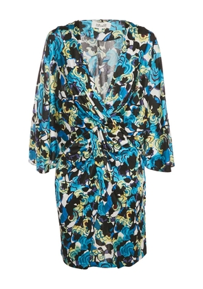 DVF Diane von Furstenberg twist-front floral mini dress - Blue