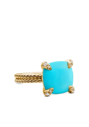 David Yurman 18kt yellow gold Châtelaine turquoise and diamond ring (11mm)