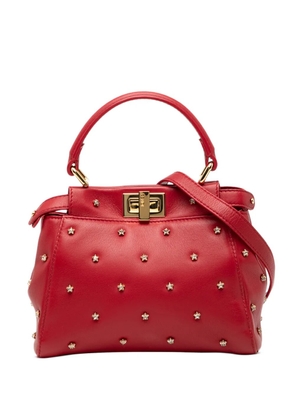 Fendi Pre-Owned 2000-2010 XS Crystal Star Studded Peekaboo Iconic satchel - Red