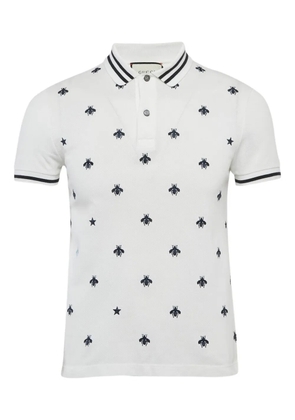Gucci Pre-Owned bee-pattern polo shirt - White